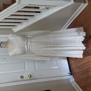 Egyptian scalloped linen dress